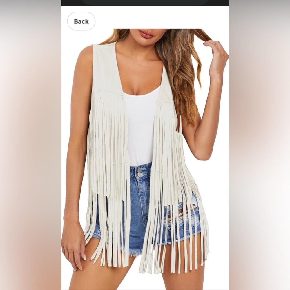 Dokoto Fringe Vest Sleeveless Faux Suede Tassel Leather Outerwear